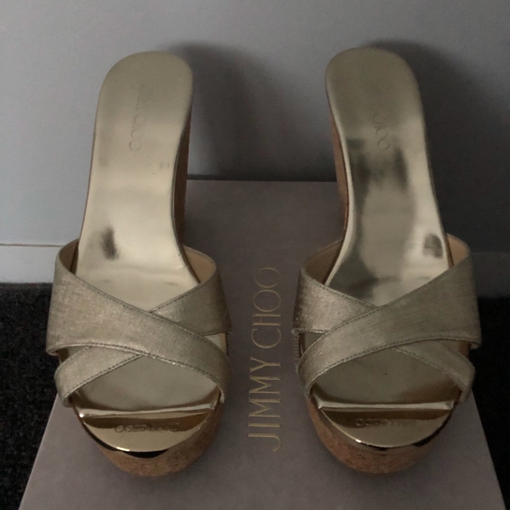 Jimmy Choo Champagne Cork Wedge